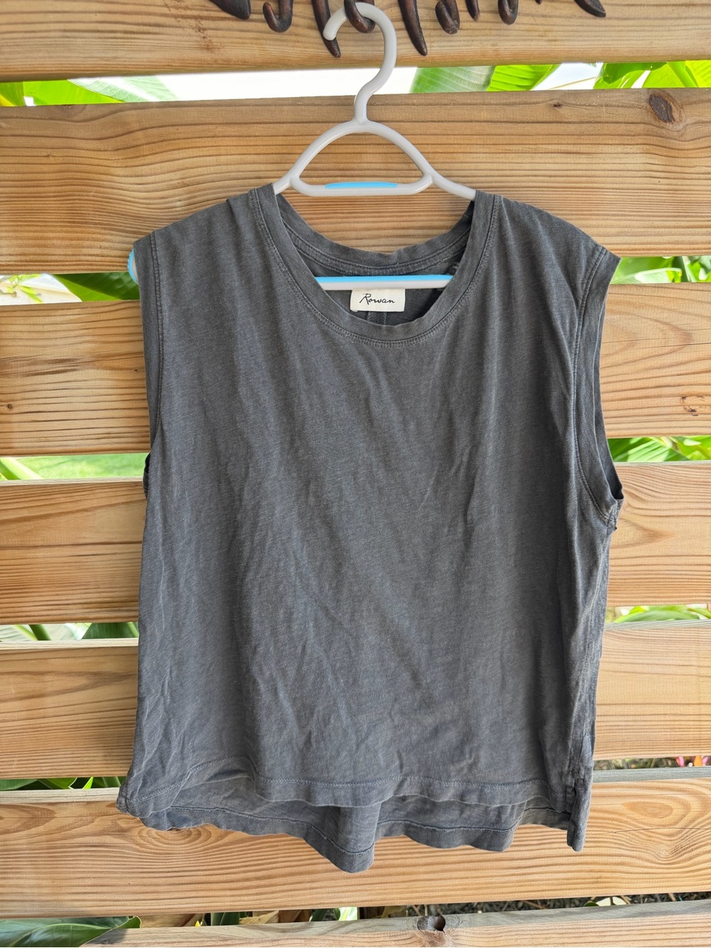 Rowan Sleeveless Washed Gray Muscle Tank